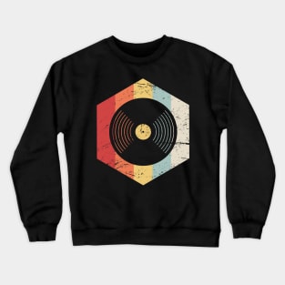 Retro 70s Vinyl Record Icon Crewneck Sweatshirt